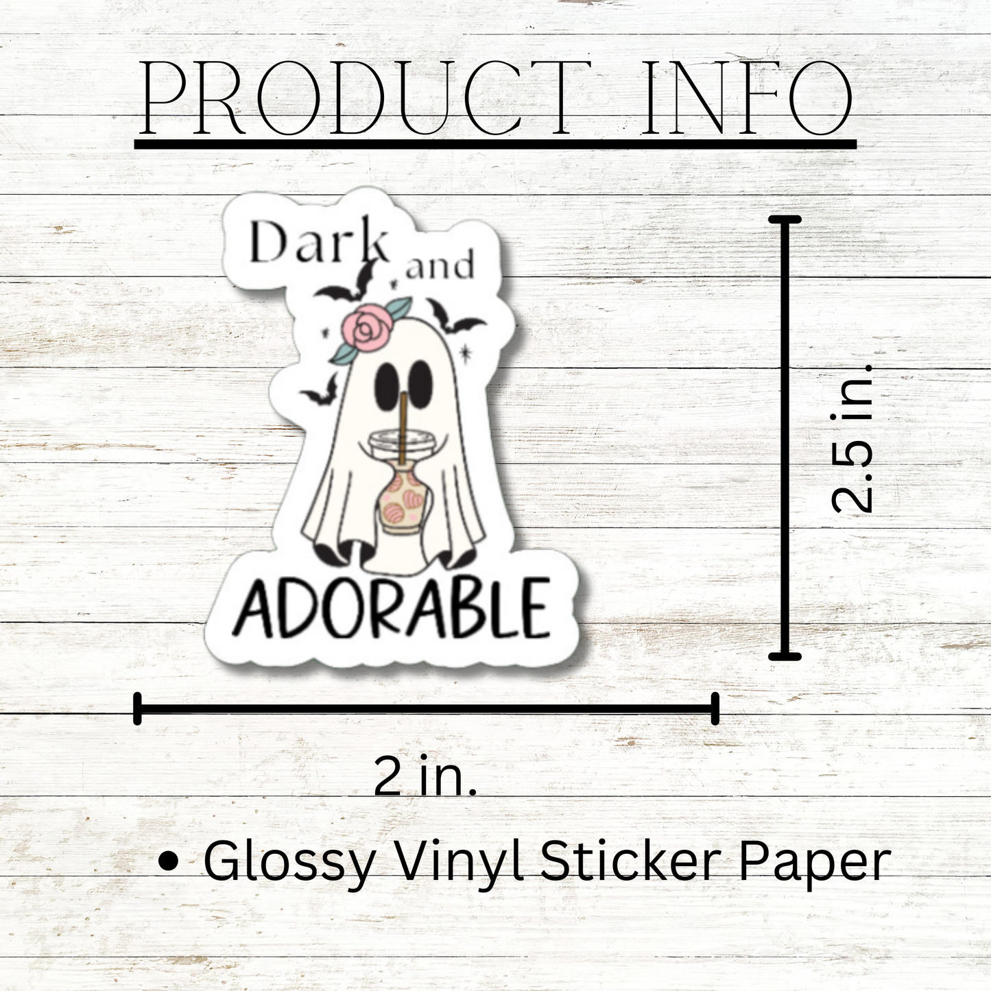 Dark and Adorable Funny Ghost Matte or Glossy vinyl sticker⎪gift for book lover⎪ laptop sticker ⎪ phone sticker
