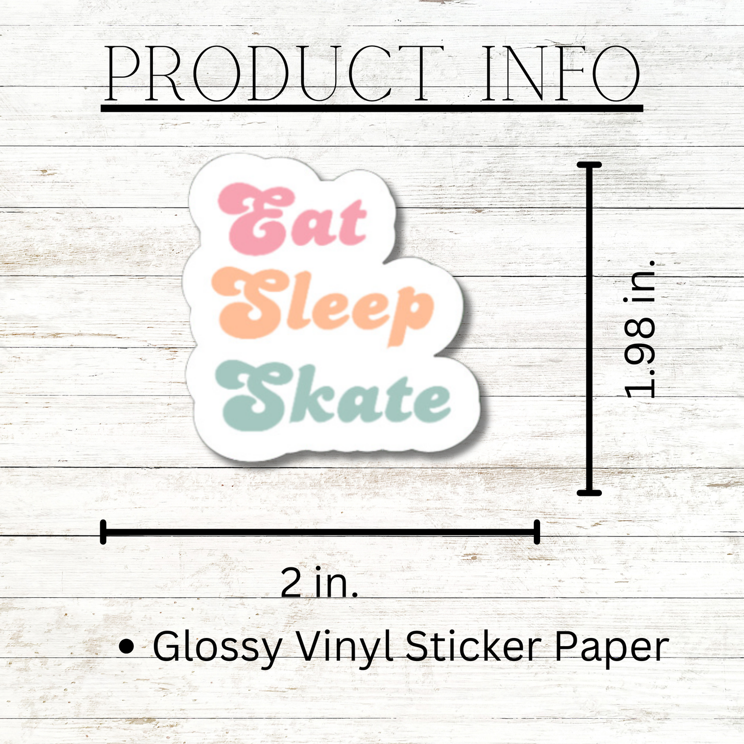 Eat Sleep Skate matte or glossy vinyl sticker⎪gift for ice skaters⎪ laptop sticker ⎪ phone sticker