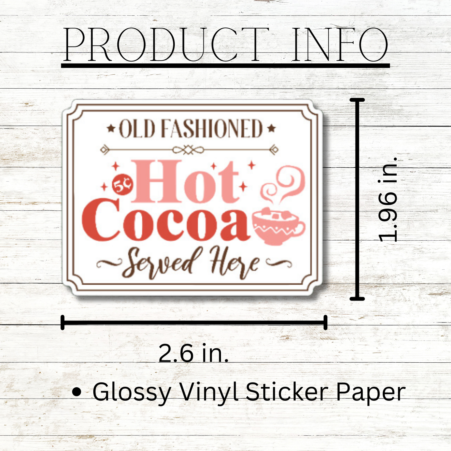 Christmas Hot Cocoa Sticker Glossy or Matte Vinyl sticker ⎪ Vintage Christmas gift for book lover⎪ laptop sticker ⎪ phone sticker
