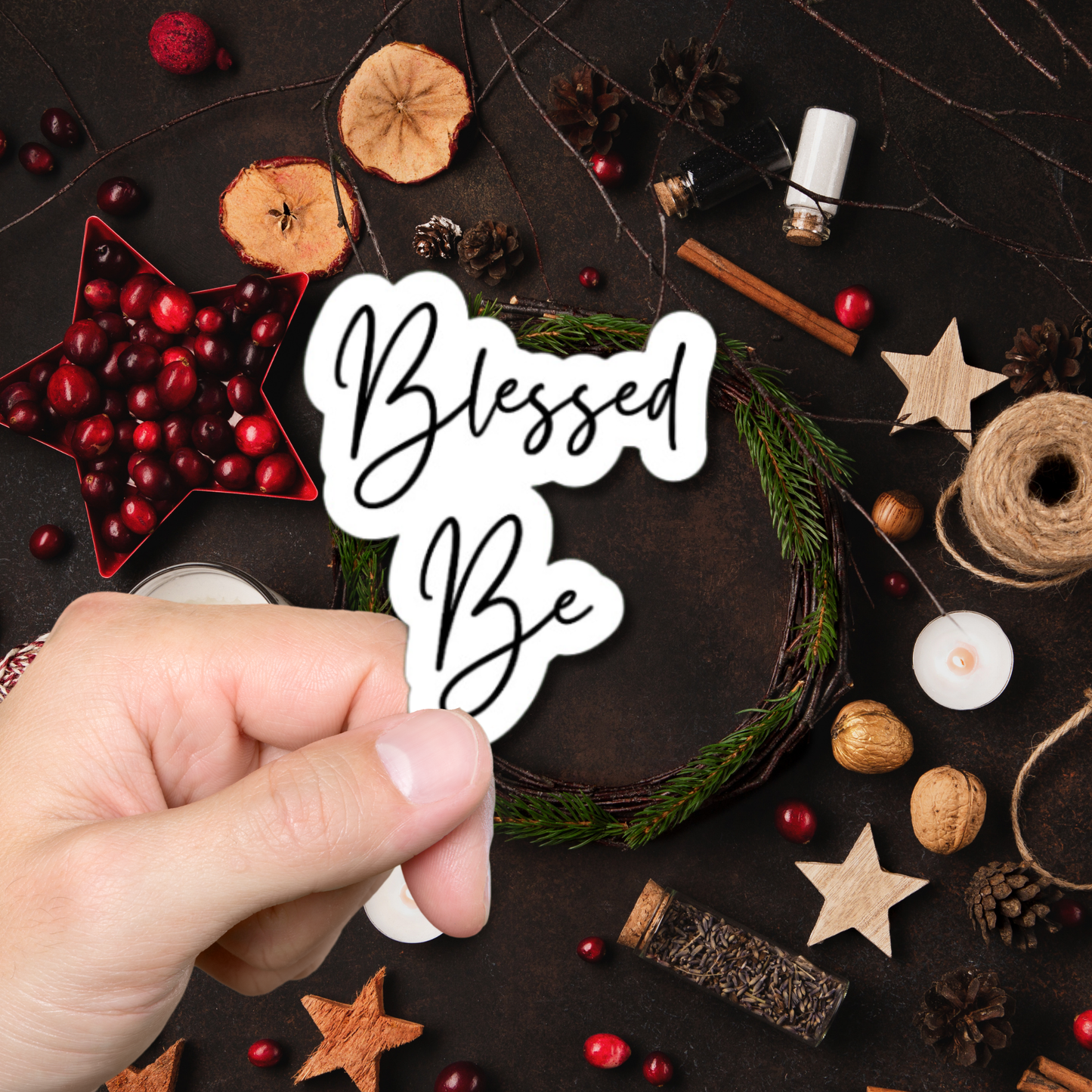 Blessed Be Yule Glossy or Matte vinyl sticker⎪gift for Wiccan⎪ laptop sticker⎪ phone sticker ⎜ Yule Gift