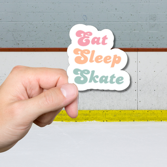 Eat Sleep Skate matte or glossy vinyl sticker⎪gift for ice skaters⎪ laptop sticker ⎪ phone sticker