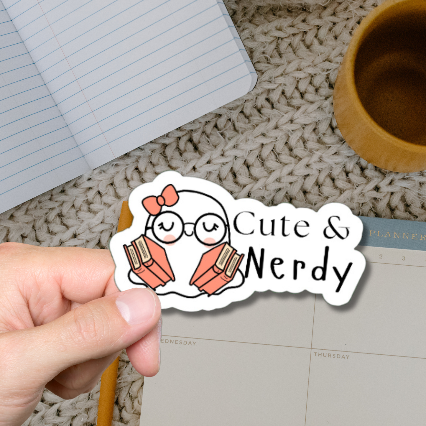 Funny ghost Cute and Nerdy matte or glossy vinyl sticker ⎜Phone sticker ⎜Laptop sticker