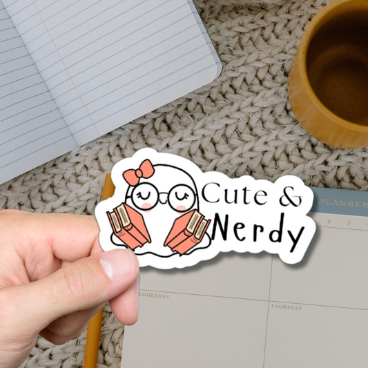 Funny ghost Cute and Nerdy matte or glossy vinyl sticker ⎜Phone sticker ⎜Laptop sticker