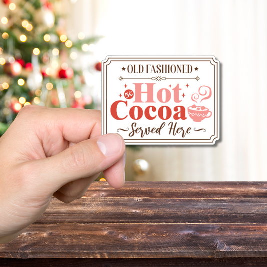 Christmas Hot Cocoa Sticker Glossy or Matte Vinyl sticker ⎪ Vintage Christmas gift for book lover⎪ laptop sticker ⎪ phone sticker