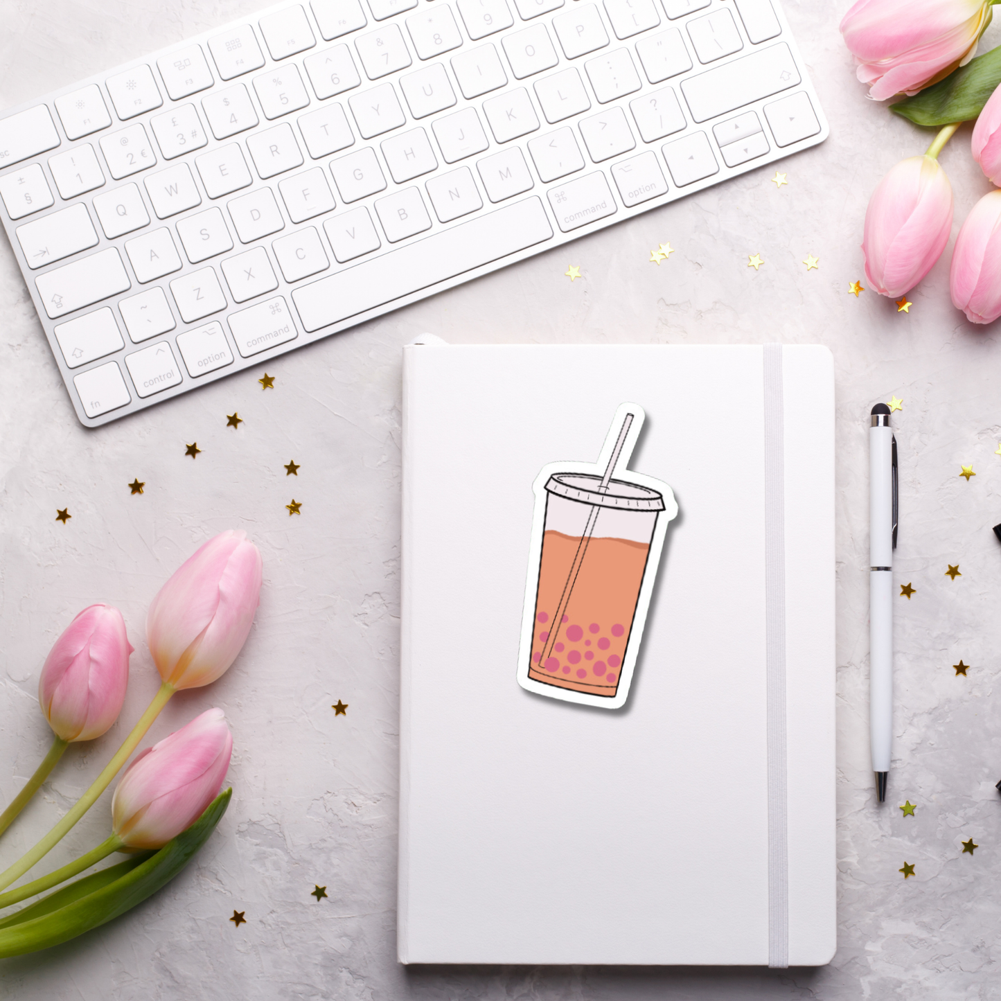 Cute Bubble Tea matte or glossy vinyl sticker⎪gift for book lover⎪ laptop sticker ⎪ phone sticker