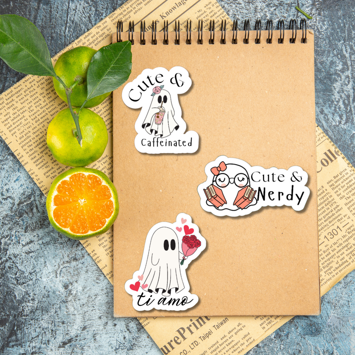 Funny ghost Cute and Nerdy matte or glossy vinyl sticker ⎜Phone sticker ⎜Laptop sticker