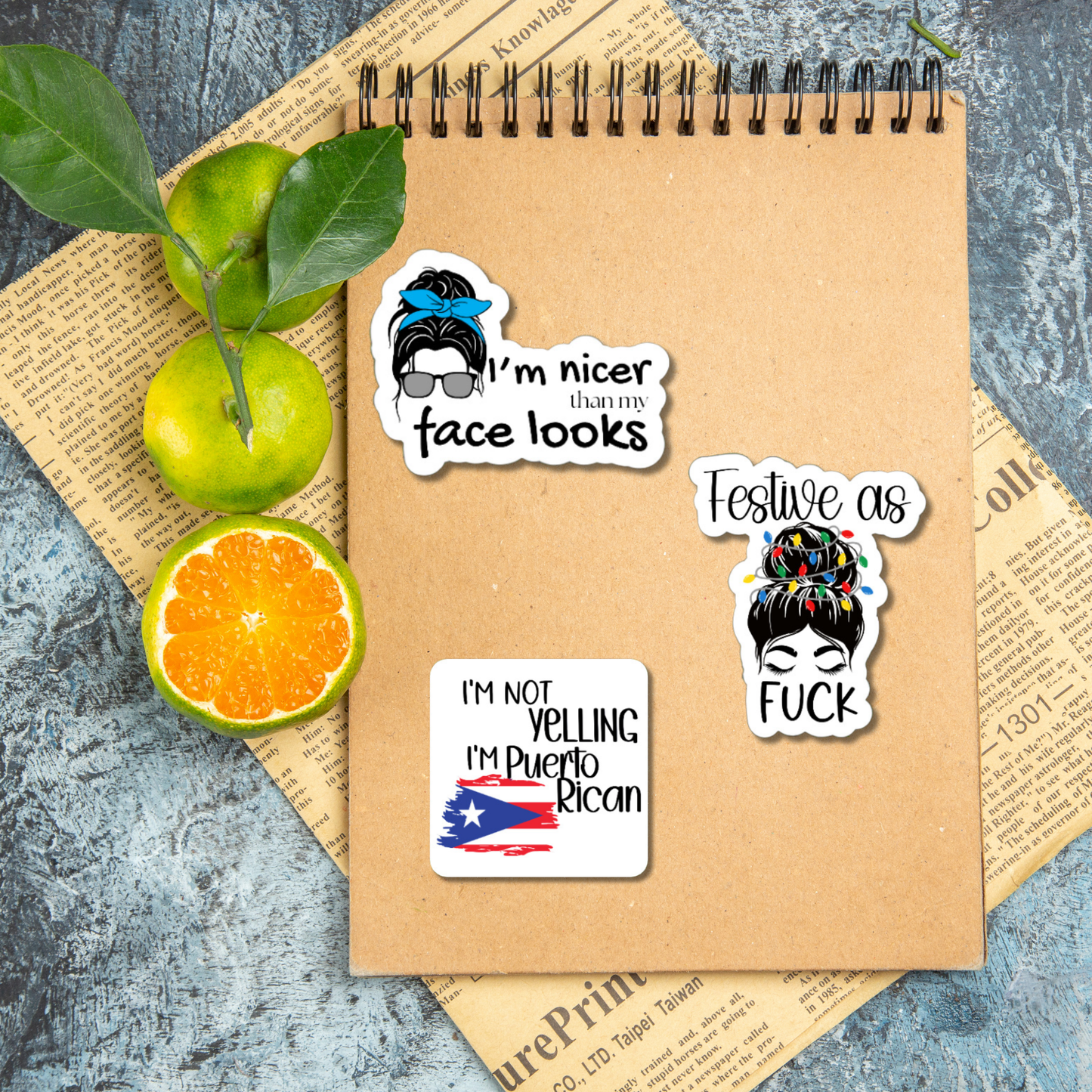 I'm nicer than my face looks woman's matte or glossy vinyl sticker ⎜ Funny stickers for women ⎜Phone sticker ⎜Sticker for laptop