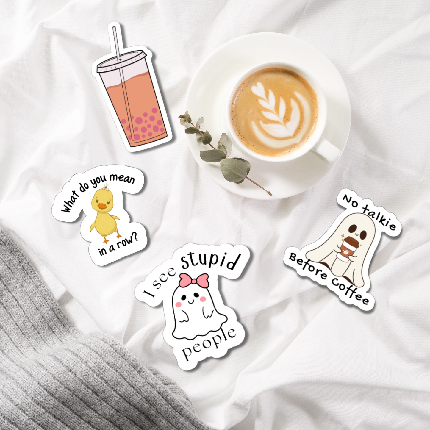 No Talkie before Coffee matte or glossy vinyl sticker Bookish⎪ gift for coffee lover⎪ laptop sticker ⎪ phone sticker