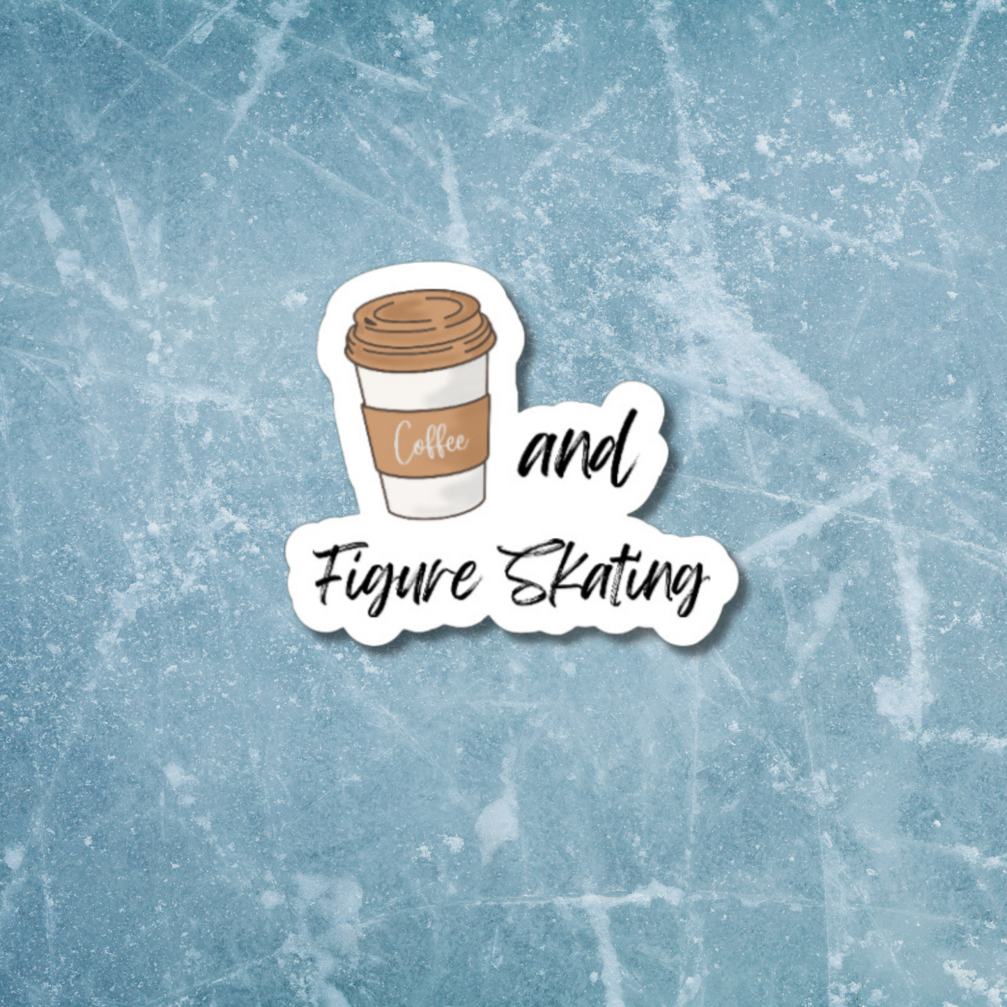 Coffee and Figure Skating matte or glossy vinyl sticker ⎪gift for ice skaters⎪ laptop sticker ⎪ phone sticker