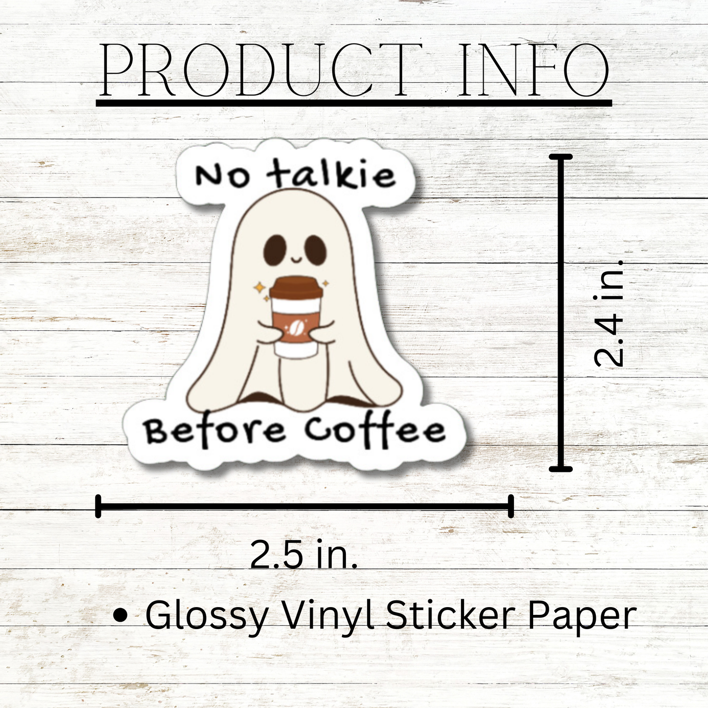 No Talkie before Coffee matte or glossy vinyl sticker Bookish⎪ gift for coffee lover⎪ laptop sticker ⎪ phone sticker