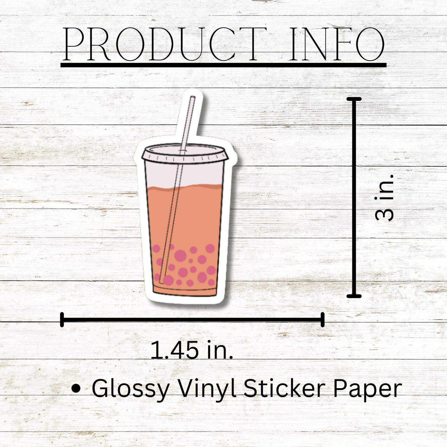 Cute Bubble Tea matte or glossy vinyl sticker⎪gift for book lover⎪ laptop sticker ⎪ phone sticker