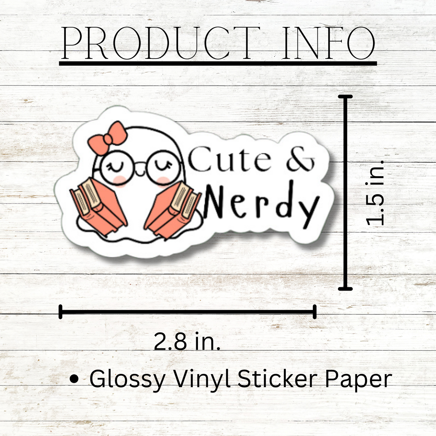 Funny ghost Cute and Nerdy matte or glossy vinyl sticker ⎜Phone sticker ⎜Laptop sticker