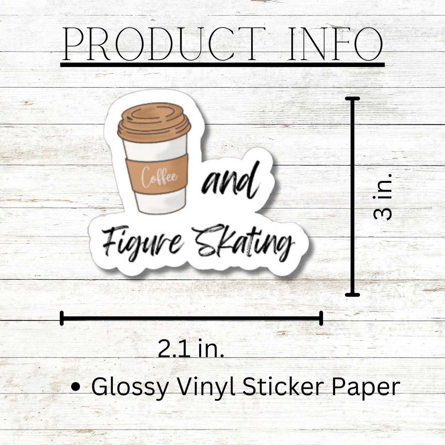 Coffee and Figure Skating matte or glossy vinyl sticker ⎪gift for ice skaters⎪ laptop sticker ⎪ phone sticker